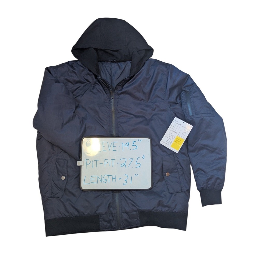 Bench Navyβ Blue Hooded Bomber Jacket Mens XLT Extra Large Tall DEMO JACKET - Picture 2 of 16